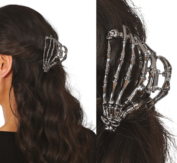 Fermaglio per capelli Halloween Scheletro 8,5 cm