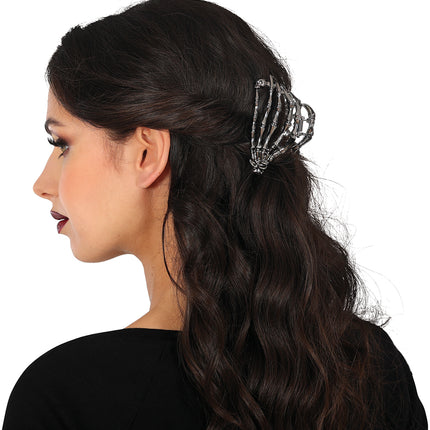 Fermaglio per capelli Halloween Scheletro 8,5 cm
