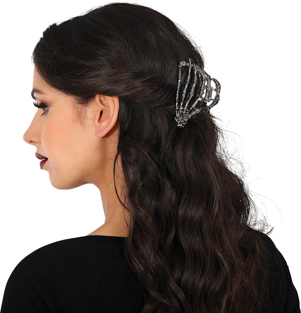 Fermaglio per capelli Halloween Scheletro 8,5 cm