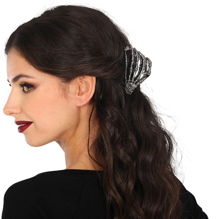 Fermaglio per capelli Halloween Scheletro 8,5 cm