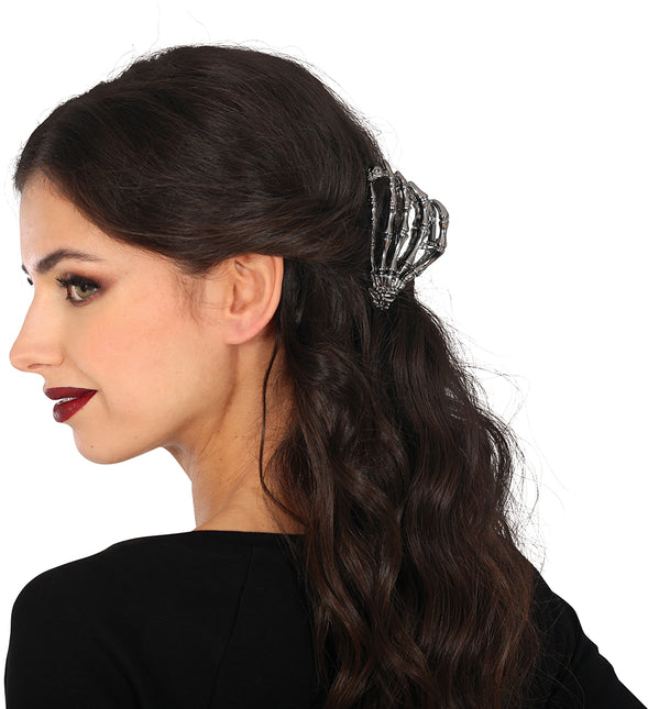 Fermaglio per capelli Halloween Scheletro 8,5 cm
