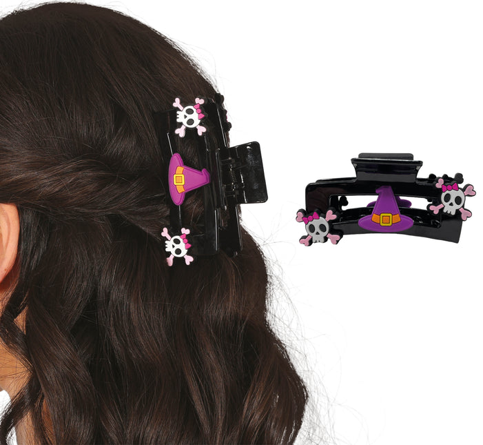 Fermaglio per capelli di Halloween Teschio rosa 2 pezzi