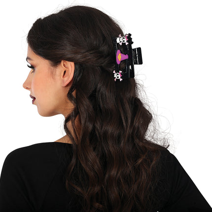 Fermaglio per capelli di Halloween Teschio rosa 2 pezzi