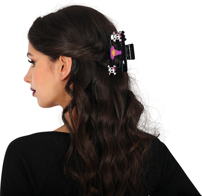 Fermaglio per capelli di Halloween Teschio rosa 2 pezzi