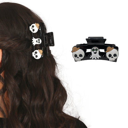 Fermaglio per capelli di Halloween Teschio 2 pezzi