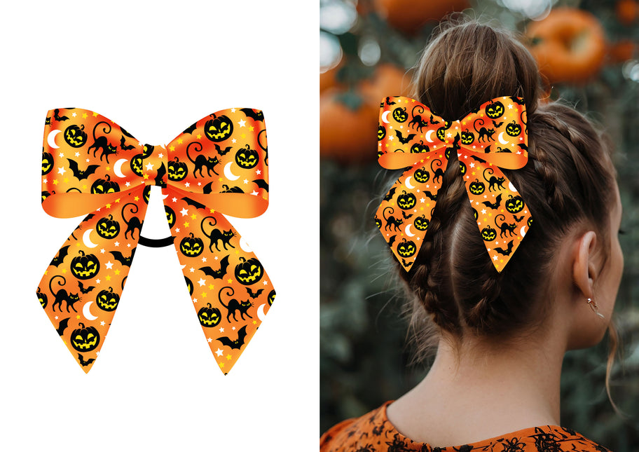 Fiocco di Halloween Blu Arancione