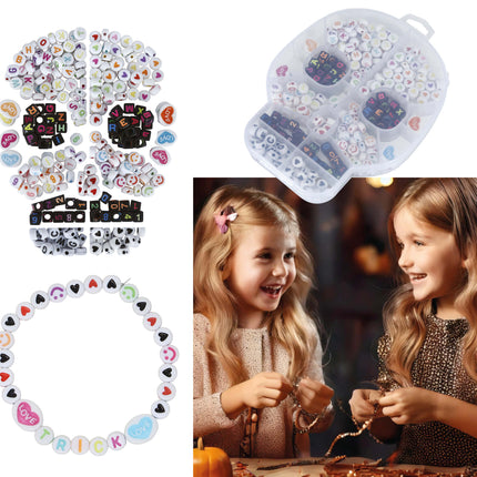 Kit di lavoretti di Halloween per creare braccialetti con lettere e numeri