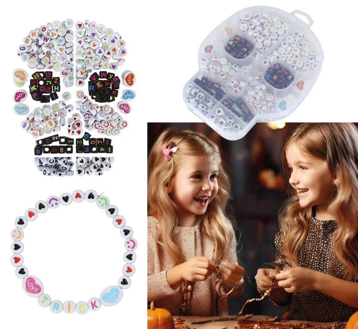Kit di lavoretti di Halloween per creare braccialetti con lettere e numeri