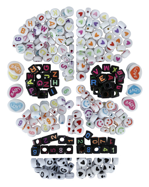 Kit di lavoretti di Halloween per creare braccialetti con lettere e numeri