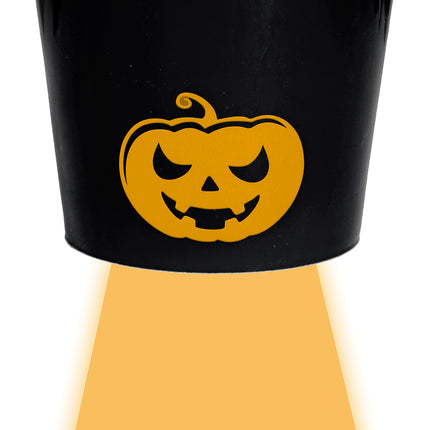 Zucca a secchiello di Halloween con luce 20 cm