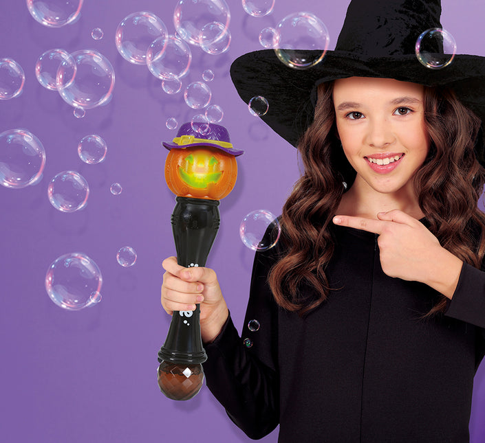 Zucca con bacchetta magica di Halloween con luci e suoni 32 cm