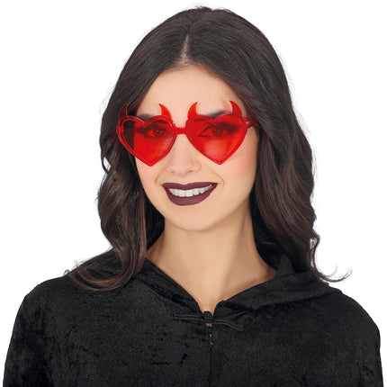 Occhiali Halloween Diavolo Rosso