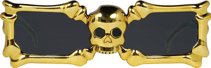 Scheletro con occhiali d'oro