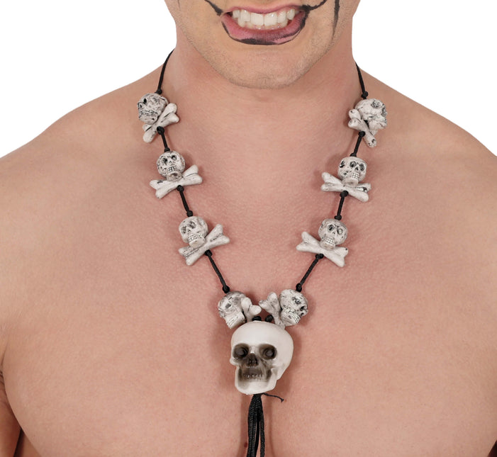 Collana Bones Bianco Nero
