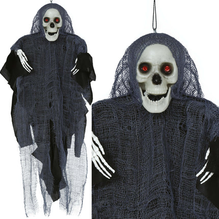Bambola di Halloween Scheletro con tunica 40 cm