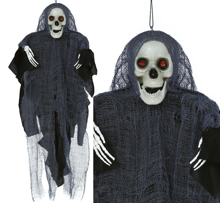 Bambola di Halloween Scheletro con tunica 40 cm
