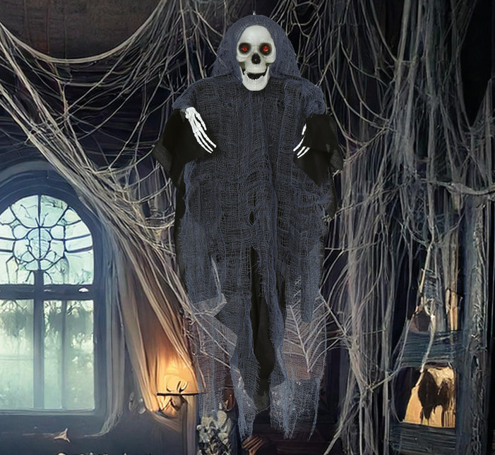 Bambola di Halloween Scheletro con tunica 40 cm