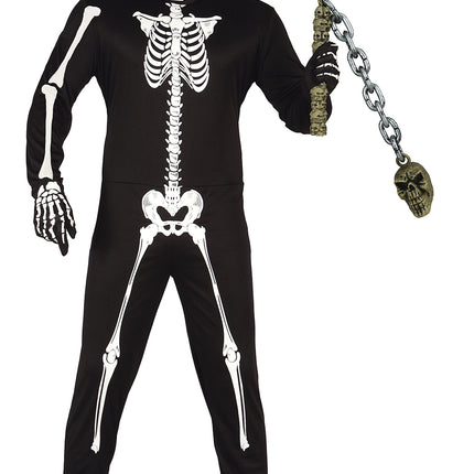 Arma finta di Halloween con teschio su catena 84cm