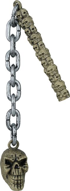 Arma finta di Halloween con teschio su catena 84cm