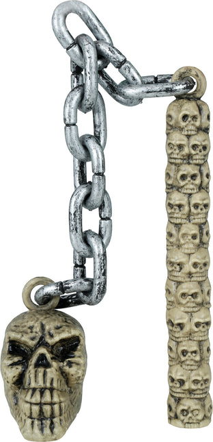 Arma finta di Halloween con teschio su catena 84cm
