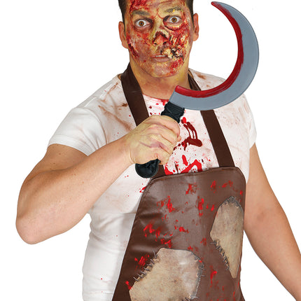 Coltello finto di Halloween a mezzaluna 35 cm
