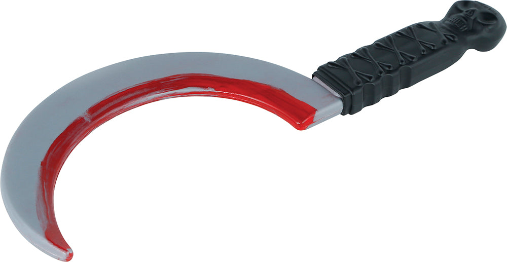 Coltello finto di Halloween a mezzaluna 35 cm