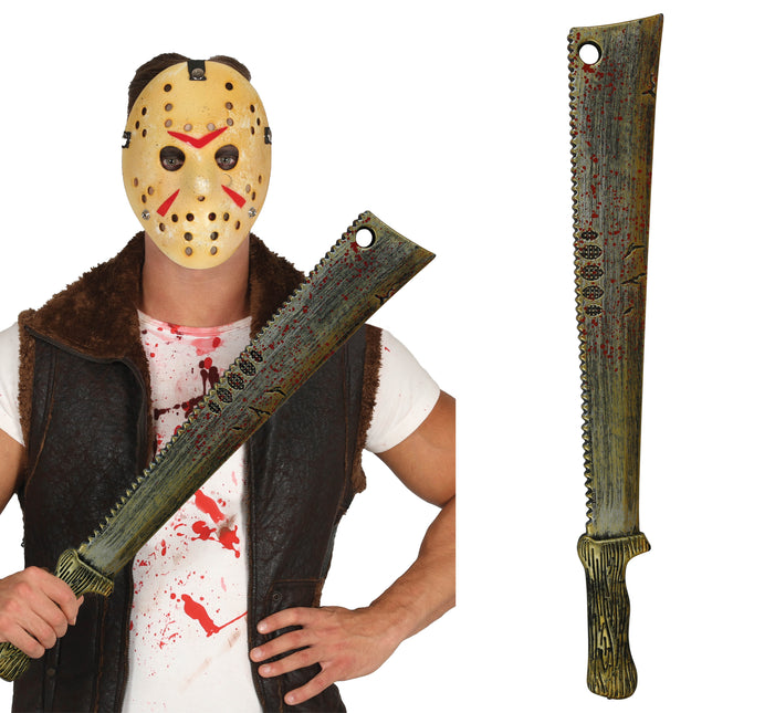 Coltello finto di Halloween insanguinato 68 cm