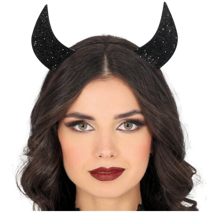 Cerchietto nero Devil Glitter
