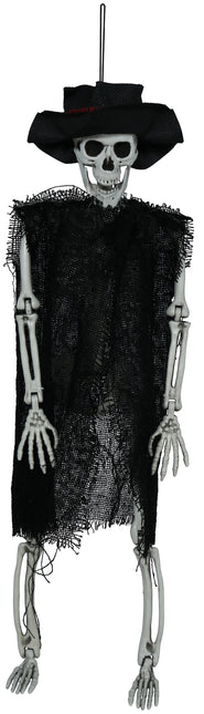 Scheletro di Halloween con cappello 47 cm