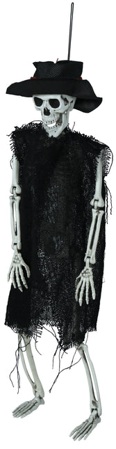 Scheletro di Halloween con cappello 47 cm