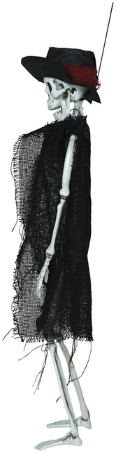 Scheletro di Halloween con cappello 47 cm