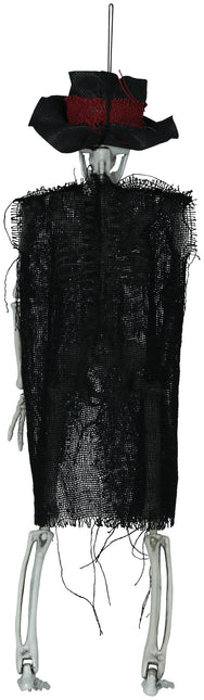 Scheletro di Halloween con cappello 47 cm