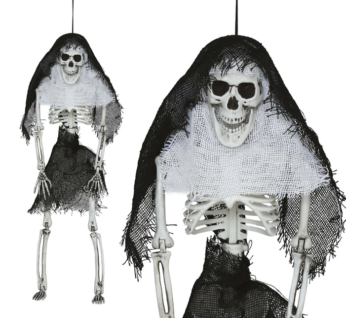 Scheletro di Halloween con cappuccio 45 cm
