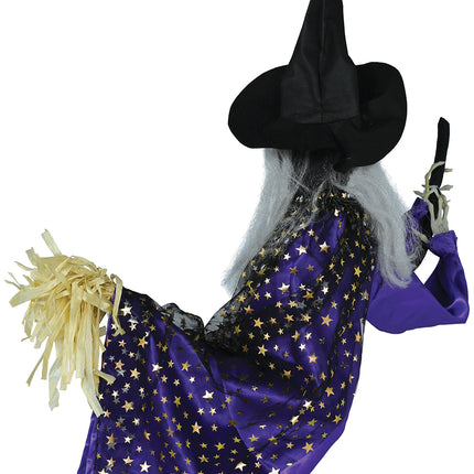 Bambola strega di Halloween con luci, suoni e movimenti 75 cm