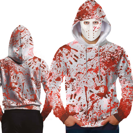 Maglione rosso bianco con maschera