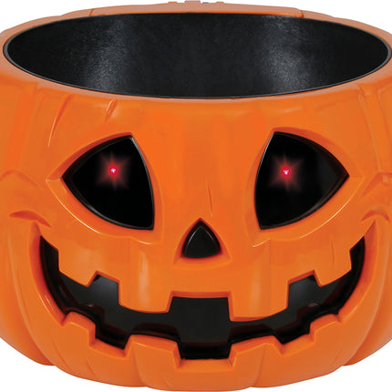 Zucca a scodella di Halloween con luce, suono e movimento 15 cm