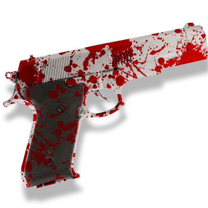 Pistola finta di Halloween con sangue 24 cm