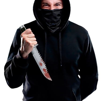 Machete finto di Halloween insanguinato 33 cm