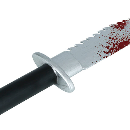 Machete finto di Halloween insanguinato 33 cm