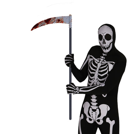 Falso falcetto di Halloween insanguinato 95 cm