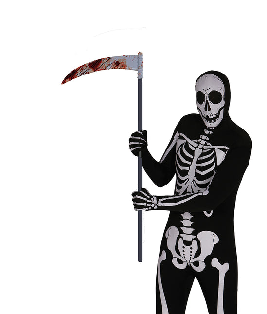 Falso falcetto di Halloween insanguinato 95 cm