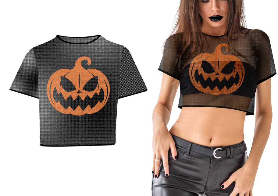 Camicia Zucca nera con zucca arancione