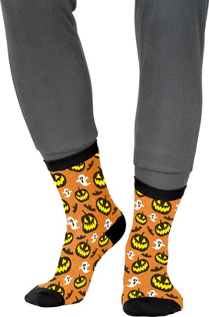 Calzini di Halloween con zucca e fantasmi