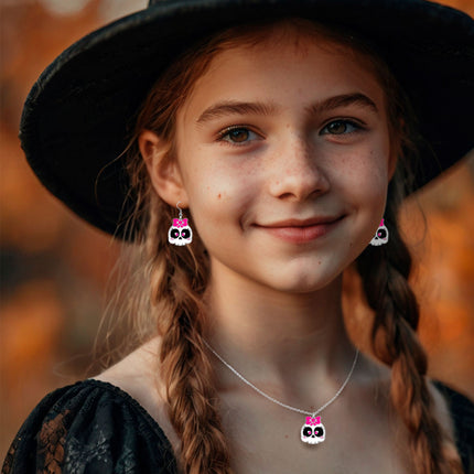 Set di accessori per Halloween Collana e orecchini Teschio