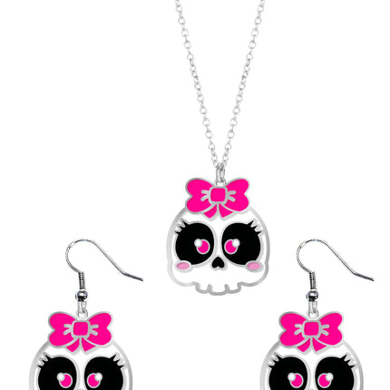 Set di accessori per Halloween Collana e orecchini Teschio