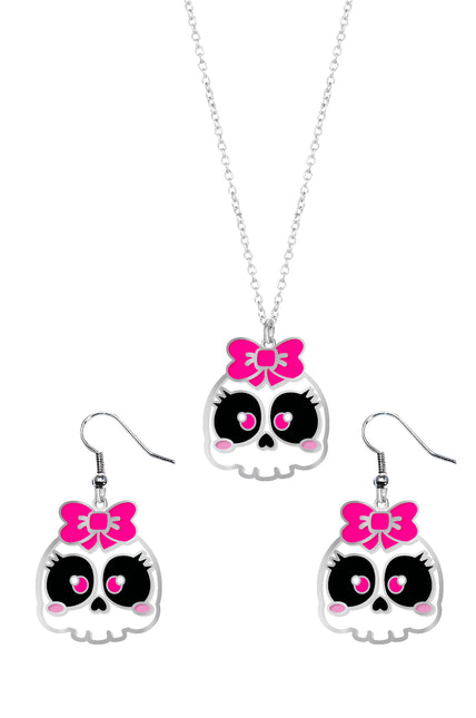 Set di accessori per Halloween Collana e orecchini Teschio