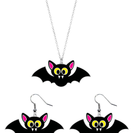 Set di accessori per Halloween Collana e orecchini a pipistrello