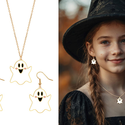 Set di accessori per Halloween Collana e orecchini Fantasma