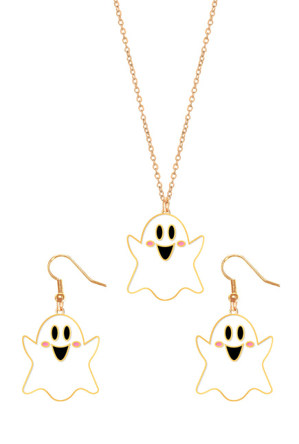 Set di accessori per Halloween Collana e orecchini Fantasma