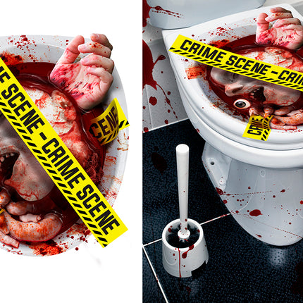 Adesivo per WC Halloween Scena del crimine 40 cm